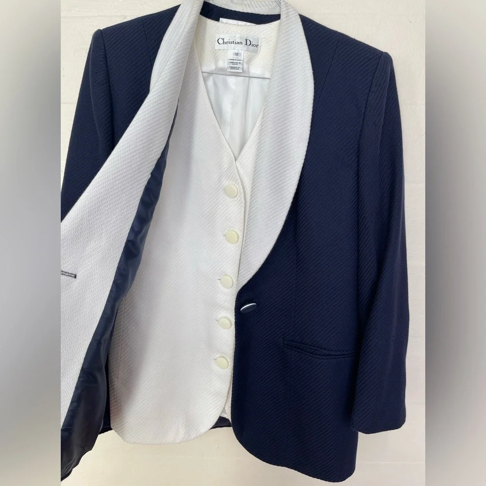 Dior Navy and White Blazer